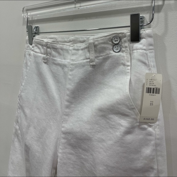 Anthropologie AG Juliette Mid-Rise Trouser Jeans Nautical Wide Leg Crop 25 White - Picture 5 of 14